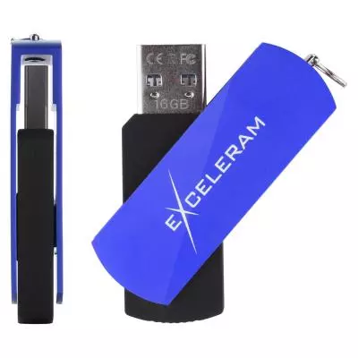 USB флеш накопитель eXceleram 32GB P2 Series Blue/Black USB 2.0 (EXP2U2BLB32) - 3