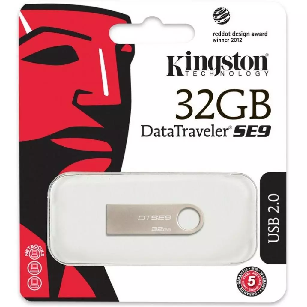 USB флеш накопитель Kingston 32GB DTSE9 Metal USB 2.0 (DTSE9H/32GBZ) - 1