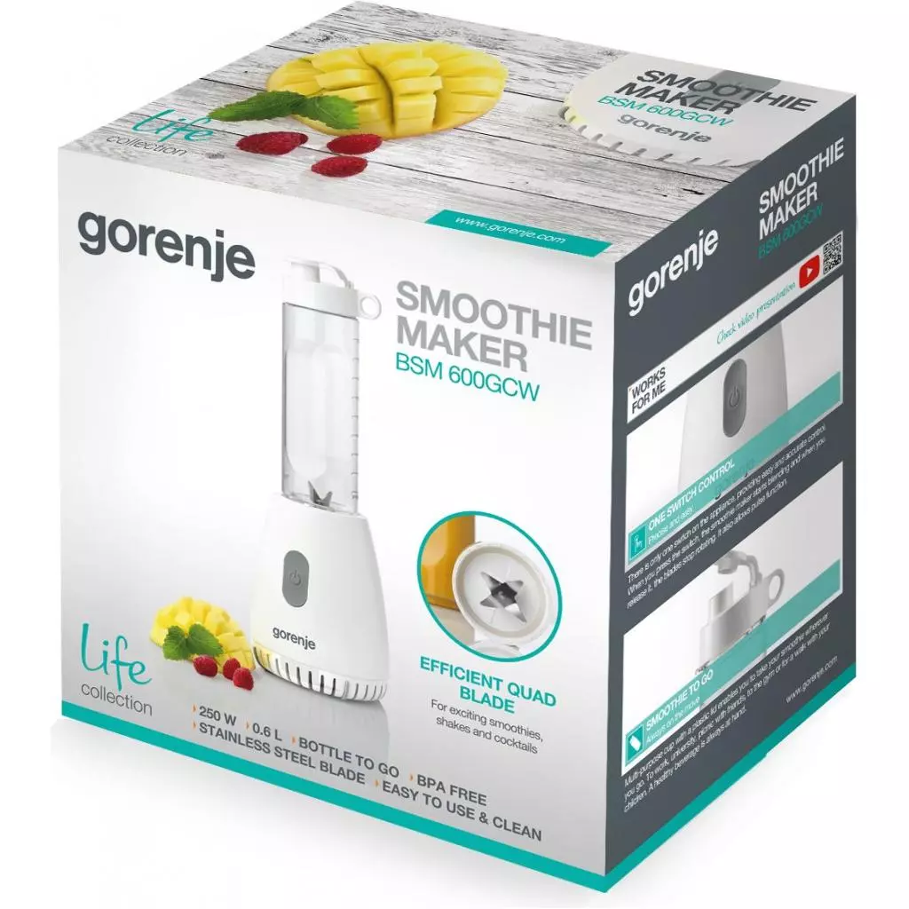 Блендер Gorenje BSM 600 GCW (BSM600GCW) - 1 Блендер Gorenje BSM 600 GCW (BSM600GCW) - 1