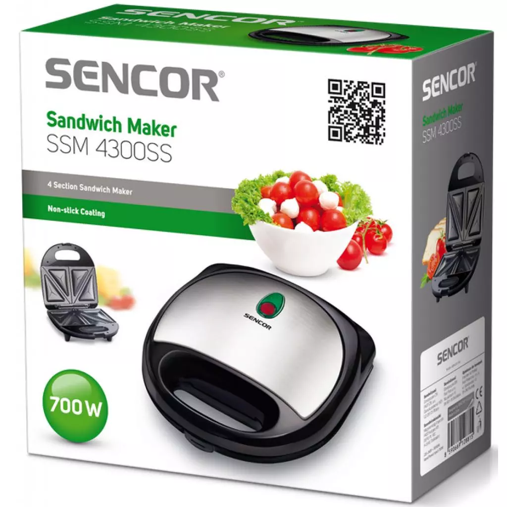 Сэндвичница Sencor SSM 4300 SS (SSM4300SS) - 3 Сэндвичница Sencor SSM 4300 SS (SSM4300SS) - 3