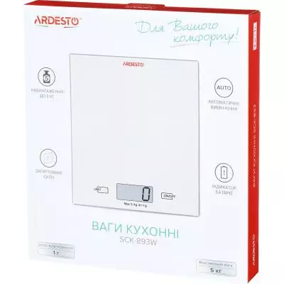 Весы кухонные Ardesto SCK-893W - 4 Весы кухонные Ardesto SCK-893W - 4