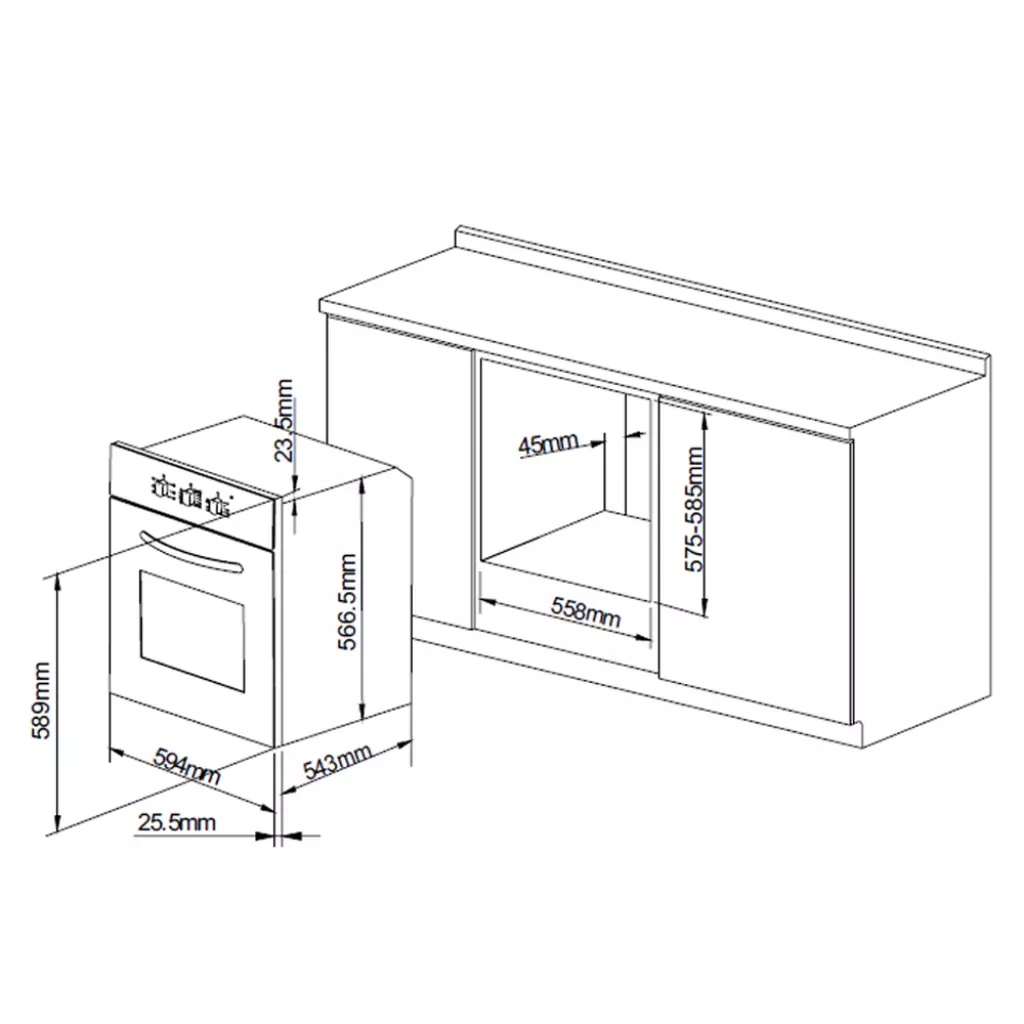 Духовой шкаф Pyramida F 80 EPL GWH - 1 Духовой шкаф Pyramida F 80 EPL GWH - 1