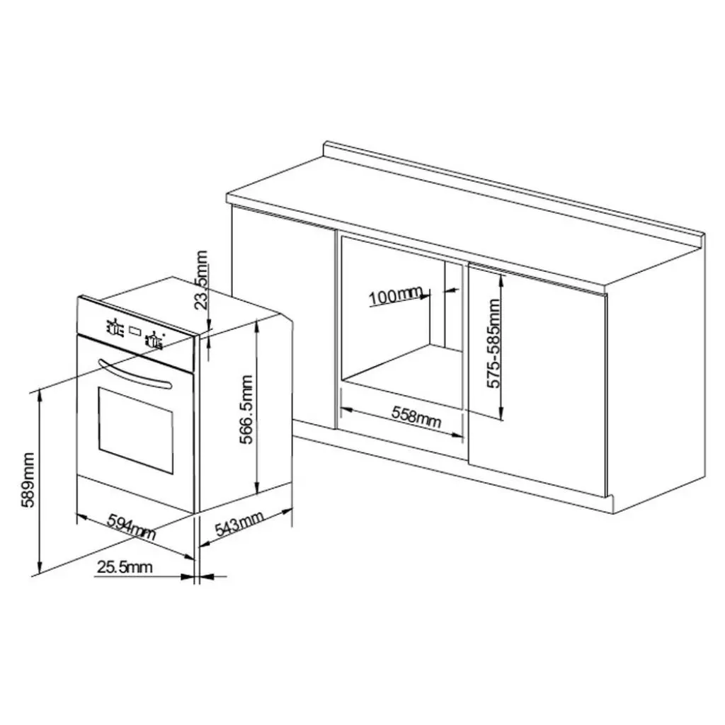 Духовой шкаф Pyramida F 80 ME GBL - 3
