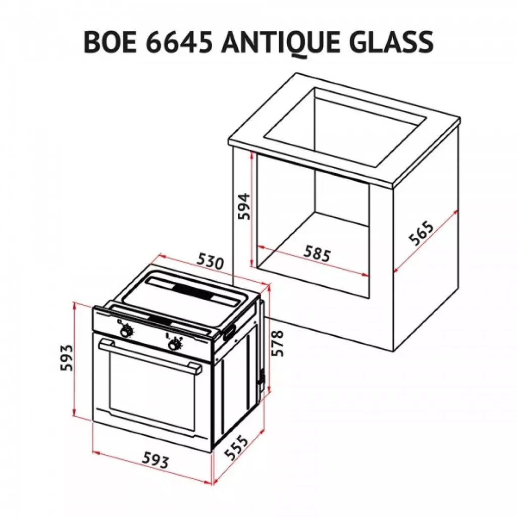Духовой шкаф Perfelli BOE 6645 BL ANTIQUE GLASS - 3 Духовой шкаф Perfelli BOE 6645 BL ANTIQUE GLASS - 3