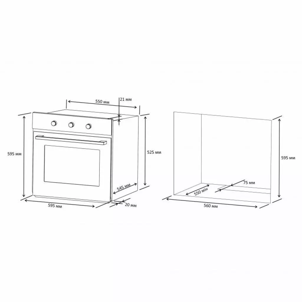 Духовой шкаф Eleyus ESTER 6006 WH - 3 Духовой шкаф Eleyus ESTER 6006 WH - 3