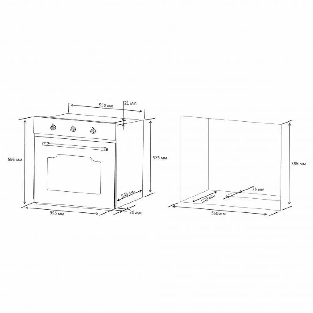 Духовой шкаф Eleyus GLORIA 6006 BG+RB - 3 Духовой шкаф Eleyus GLORIA 6006 BG+RB - 3