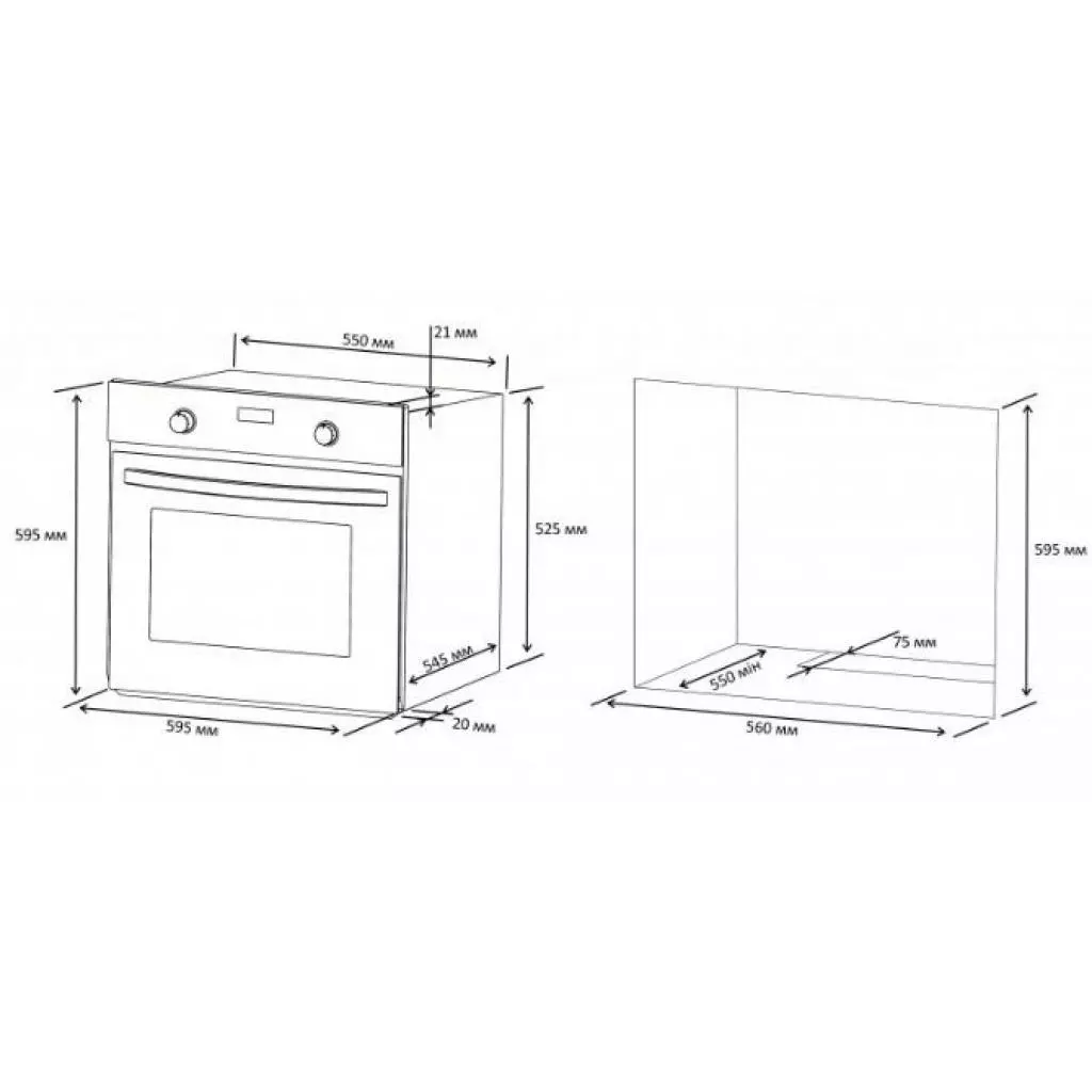 Духовой шкаф Eleyus STELLA 6008 IS CL - 3 Духовой шкаф Eleyus STELLA 6008 IS CL - 3