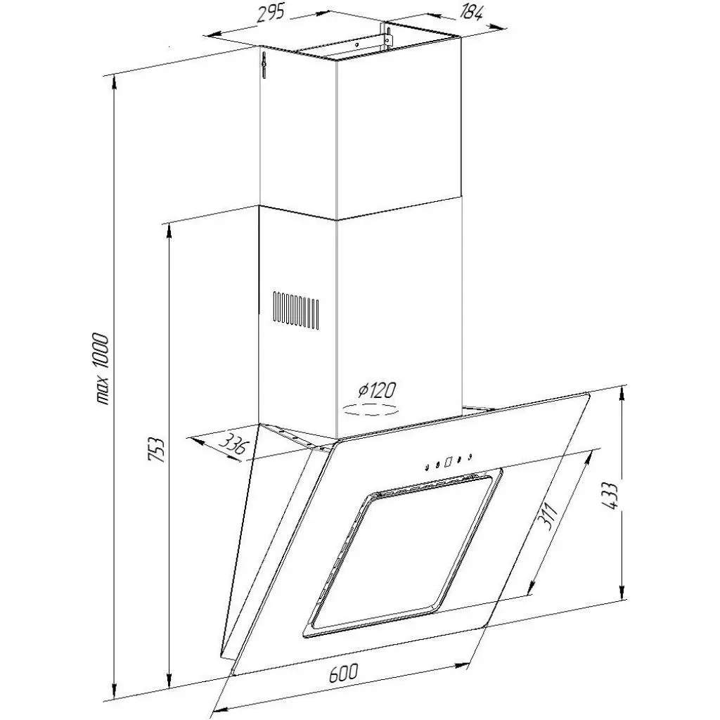 Вытяжка кухонная Pyramida NR-F 60 S BL - 6 Вытяжка кухонная Pyramida NR-F 60 S BL - 6