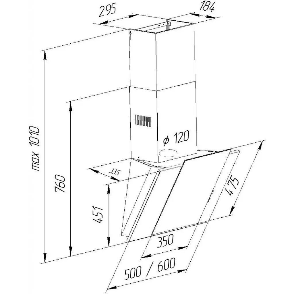 Вытяжка кухонная Pyramida NR-MV 60 M BL - 7