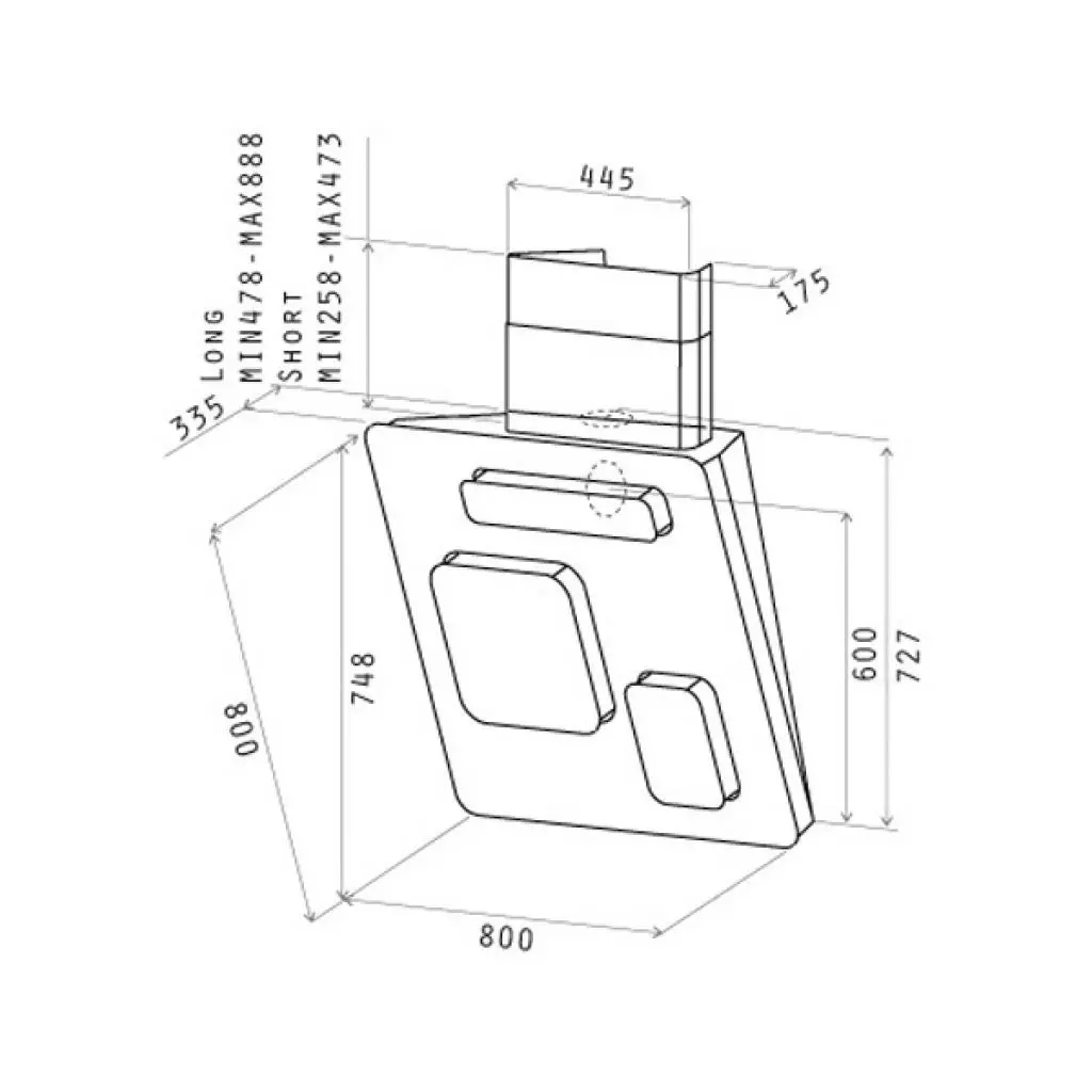 Вытяжка кухонная Elica FEEL EUPHORIA F/80 - 1 Вытяжка кухонная Elica FEEL EUPHORIA F/80 - 1