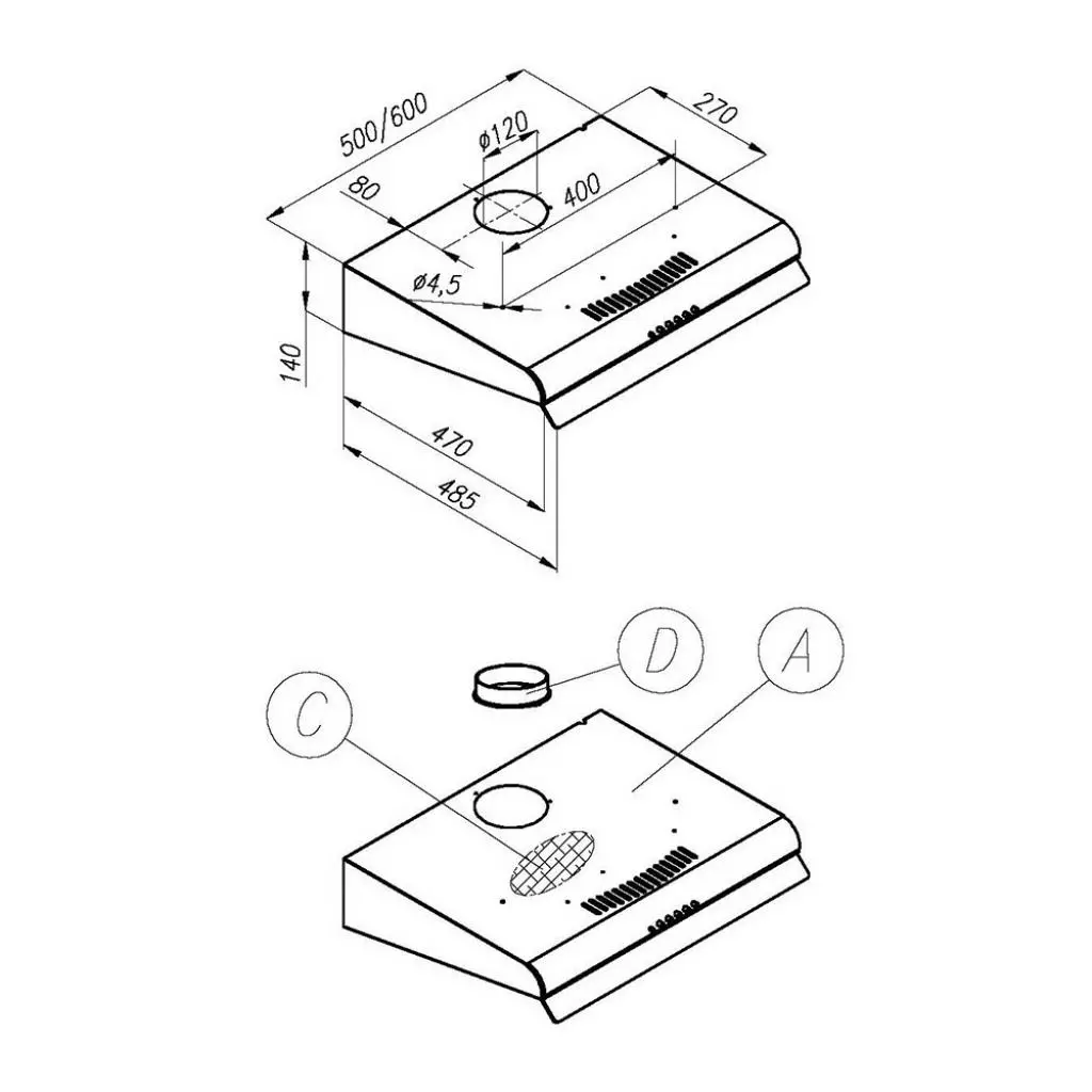 Вытяжка кухонная Perfelli PL 611 W - 4 Вытяжка кухонная Perfelli PL 611 W - 4