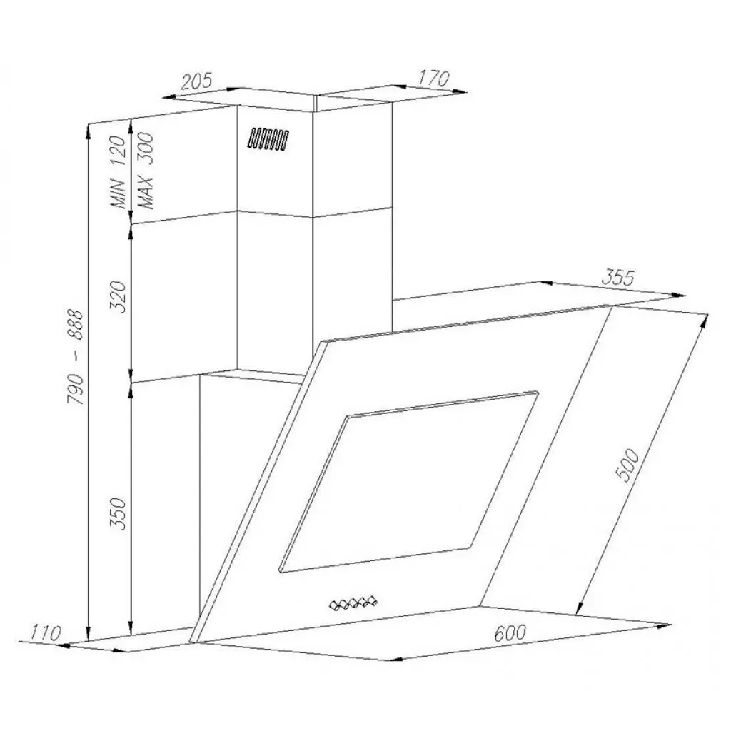 Вытяжка кухонная Perfelli DN 613 W - 6