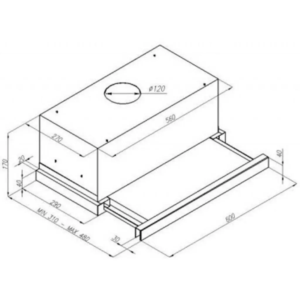 Вытяжка кухонная Perfelli TL 620 BL - 7