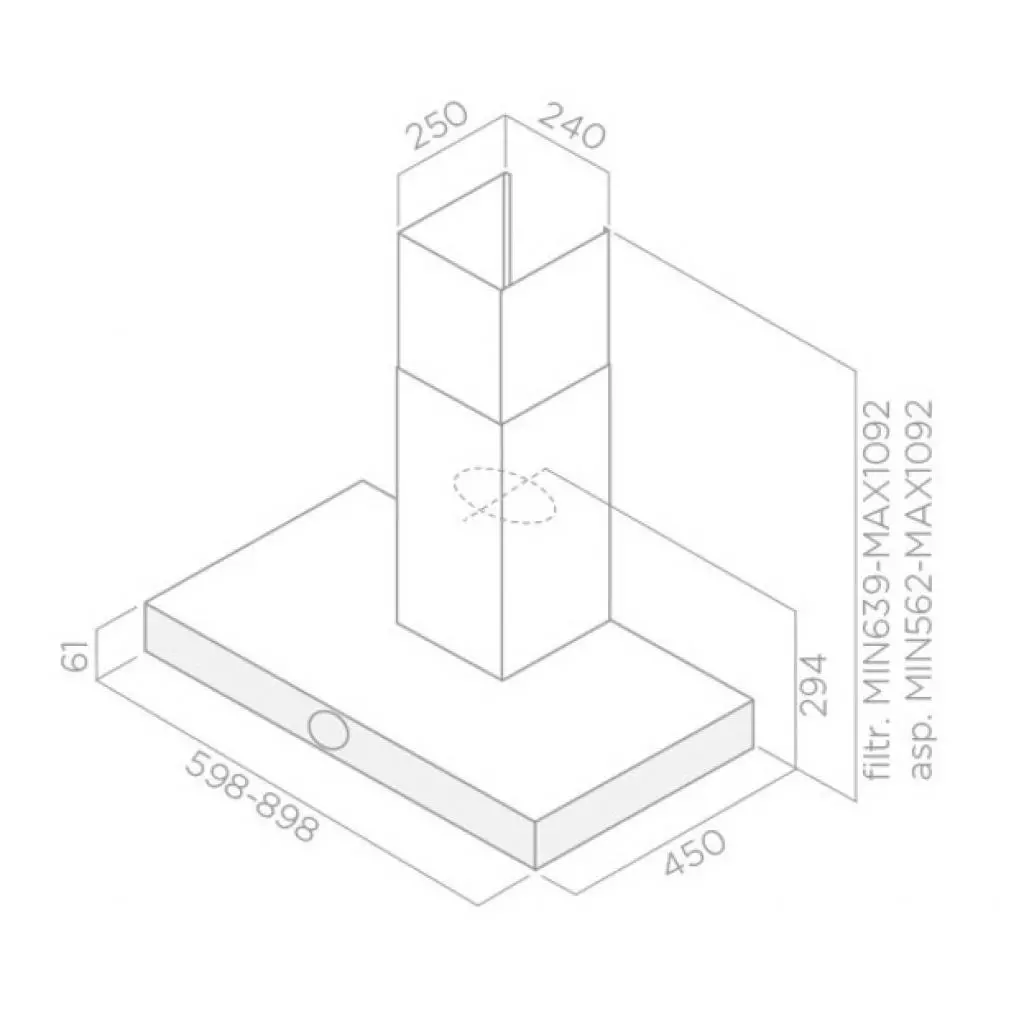 Вытяжка кухонная Elica LOL BL/A/90 - 1