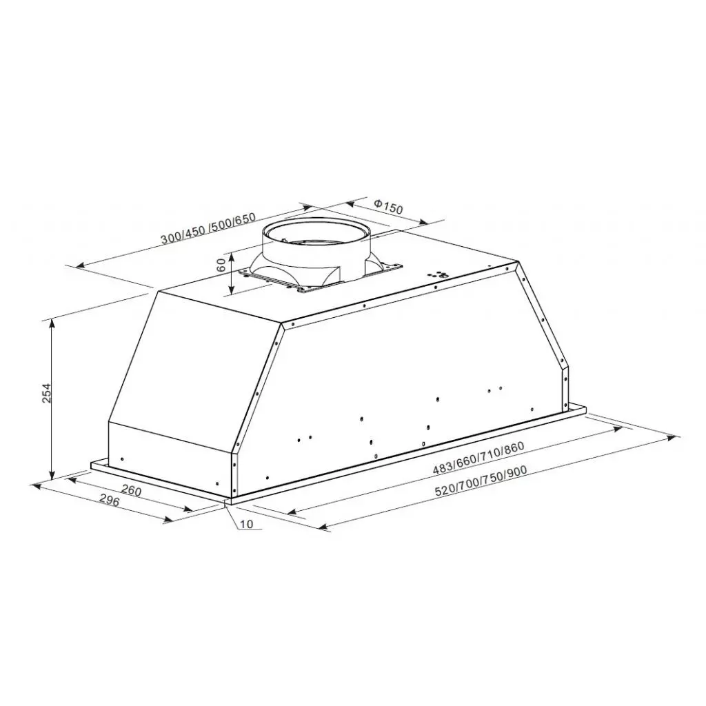 Вытяжка кухонная Universo BUILT-IN-520-1000 - 1