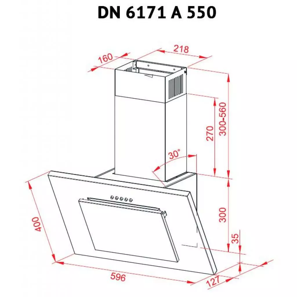 Вытяжка кухонная Perfelli DN 6171 A 550 IV - 9 Вытяжка кухонная Perfelli DN 6171 A 550 IV - 9