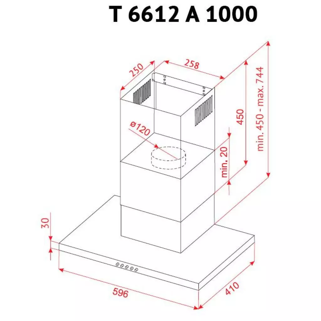 Вытяжка кухонная Perfelli T 6612 A 1000 I LED - 9 Вытяжка кухонная Perfelli T 6612 A 1000 I LED - 9