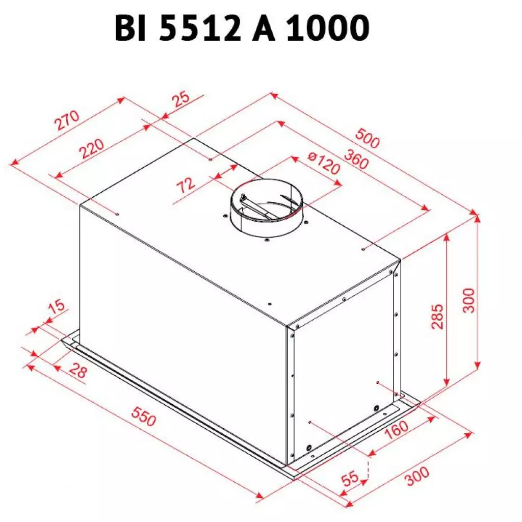 Вытяжка кухонная Perfelli BI 5512 A 1000 I LED - 5 Вытяжка кухонная Perfelli BI 5512 A 1000 I LED - 5