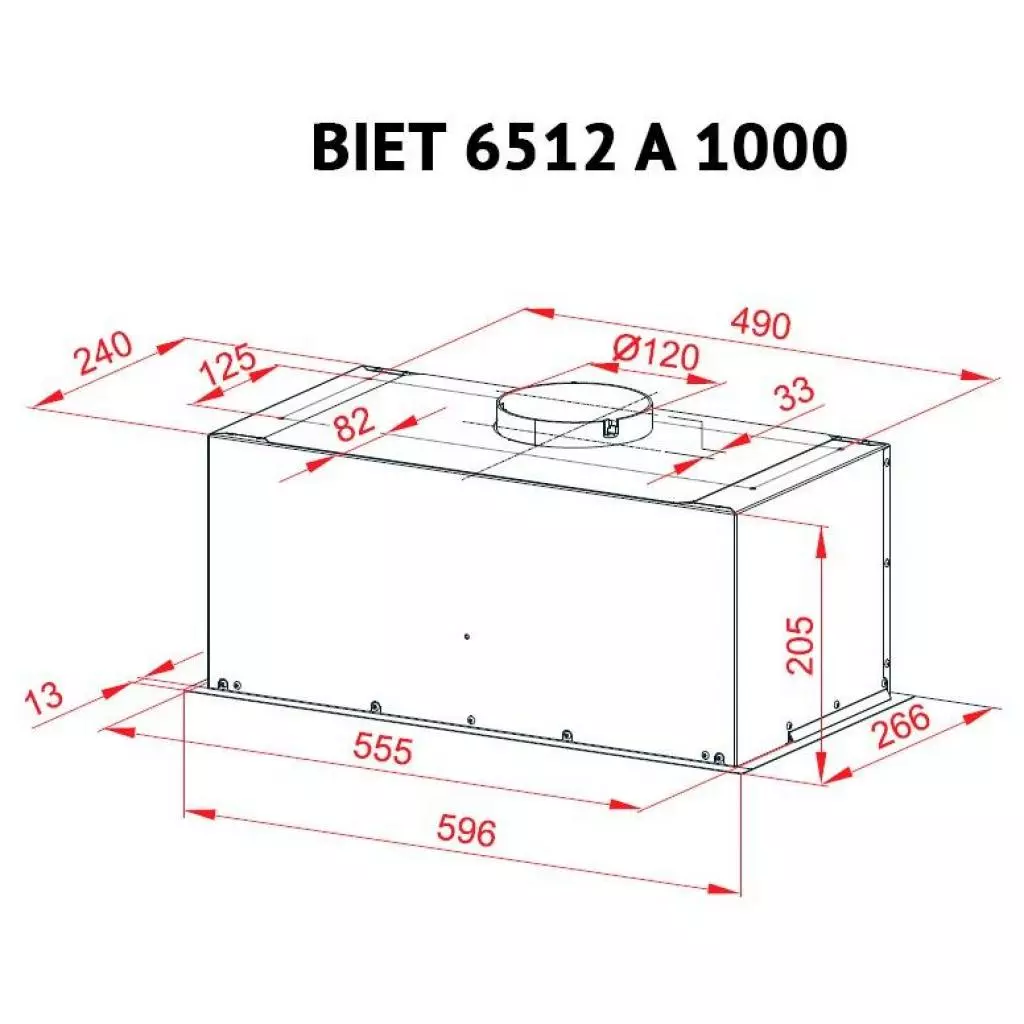 Вытяжка кухонная Perfelli BIET 6512 A 1000 W LED - 6 Вытяжка кухонная Perfelli BIET 6512 A 1000 W LED - 6