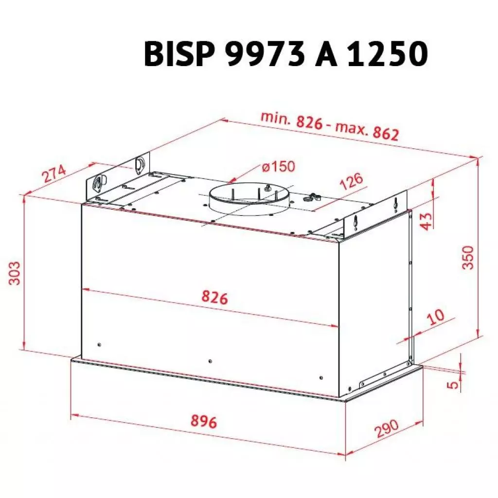 Вытяжка кухонная Perfelli BISP 9973 A 1250 IV LED Strip - 8 Вытяжка кухонная Perfelli BISP 9973 A 1250 IV LED Strip - 8