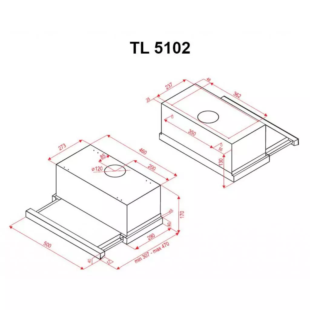 Вытяжка кухонная Perfelli TL 5102 I - 5 Вытяжка кухонная Perfelli TL 5102 I - 5