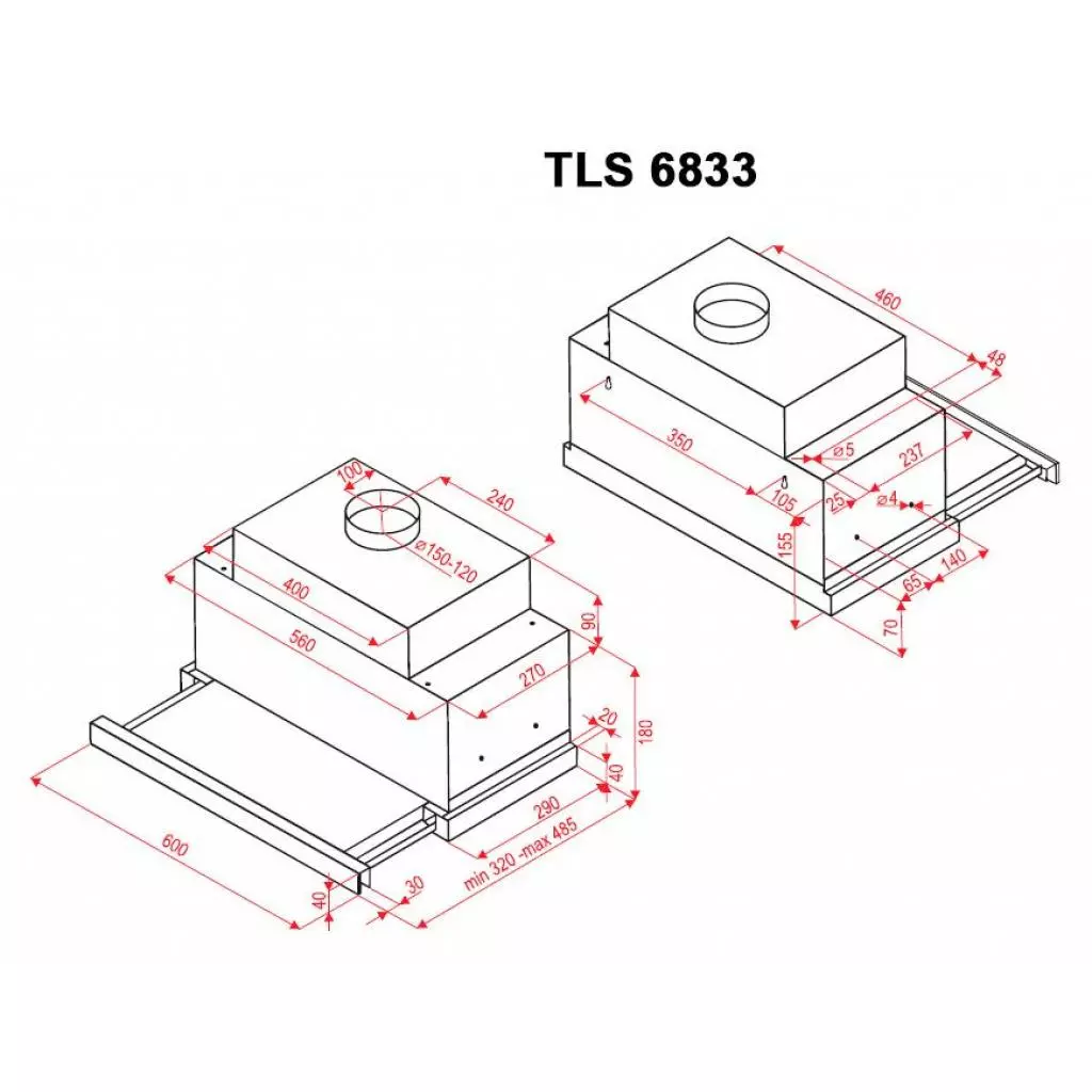 Вытяжка кухонная Perfelli TLS 6833 BL LED Strip - 8 Вытяжка кухонная Perfelli TLS 6833 BL LED Strip - 8