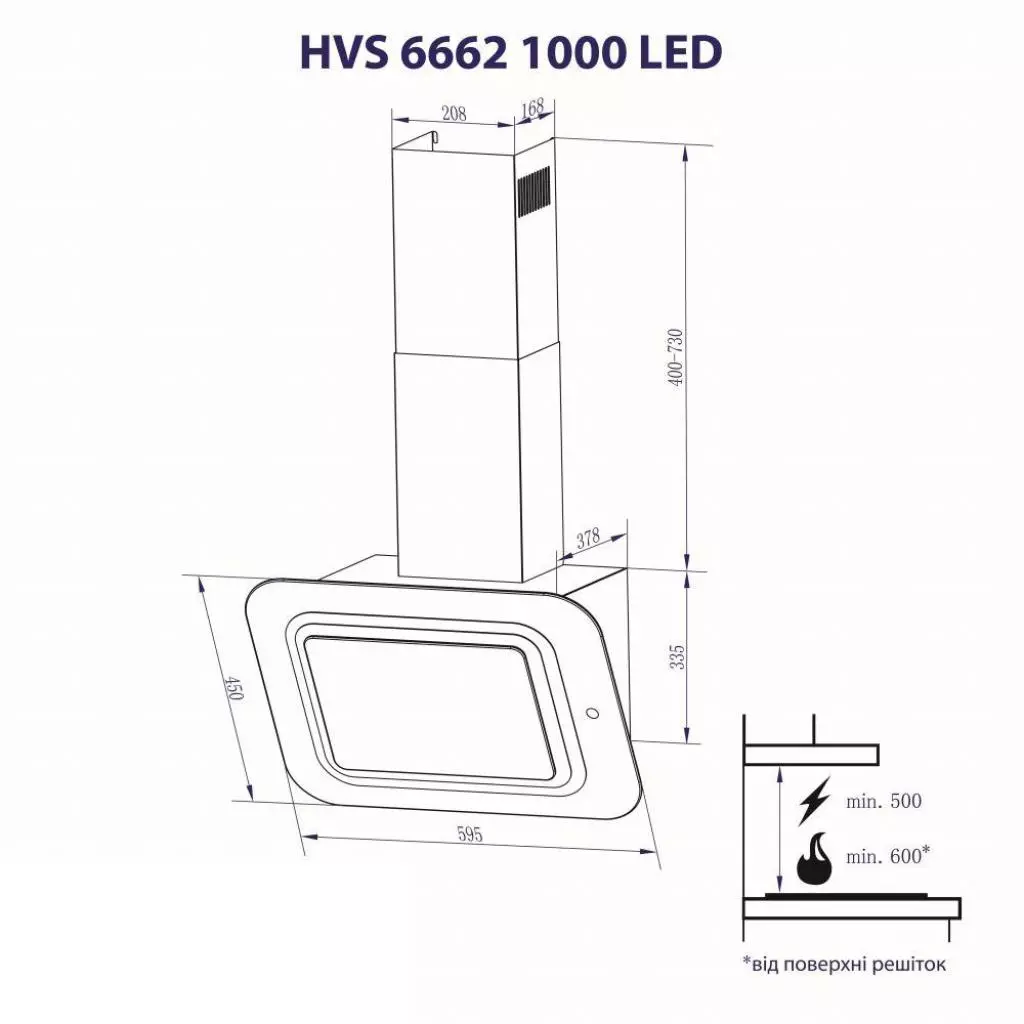 Вытяжка кухонная Minola HVS 6662 BL/I 1000 LED - 10 Вытяжка кухонная Minola HVS 6662 BL/I 1000 LED - 10