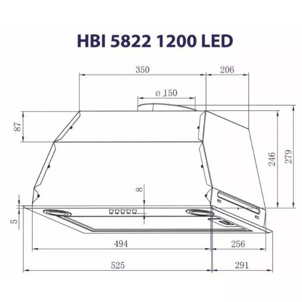 Вытяжка кухонная Minola HBI 5822 BL 1200 LED - 7