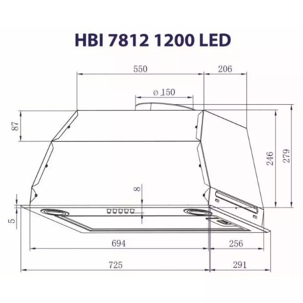Вытяжка кухонная Minola HBI 7812 I 1200 LED - 7