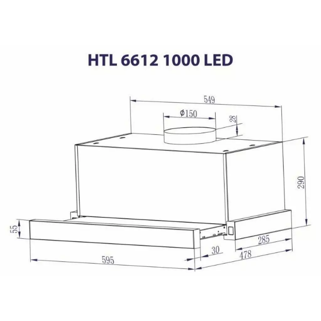 Вытяжка кухонная Minola HTL 6612 BL 1000 LED - 8 Вытяжка кухонная Minola HTL 6612 BL 1000 LED - 8