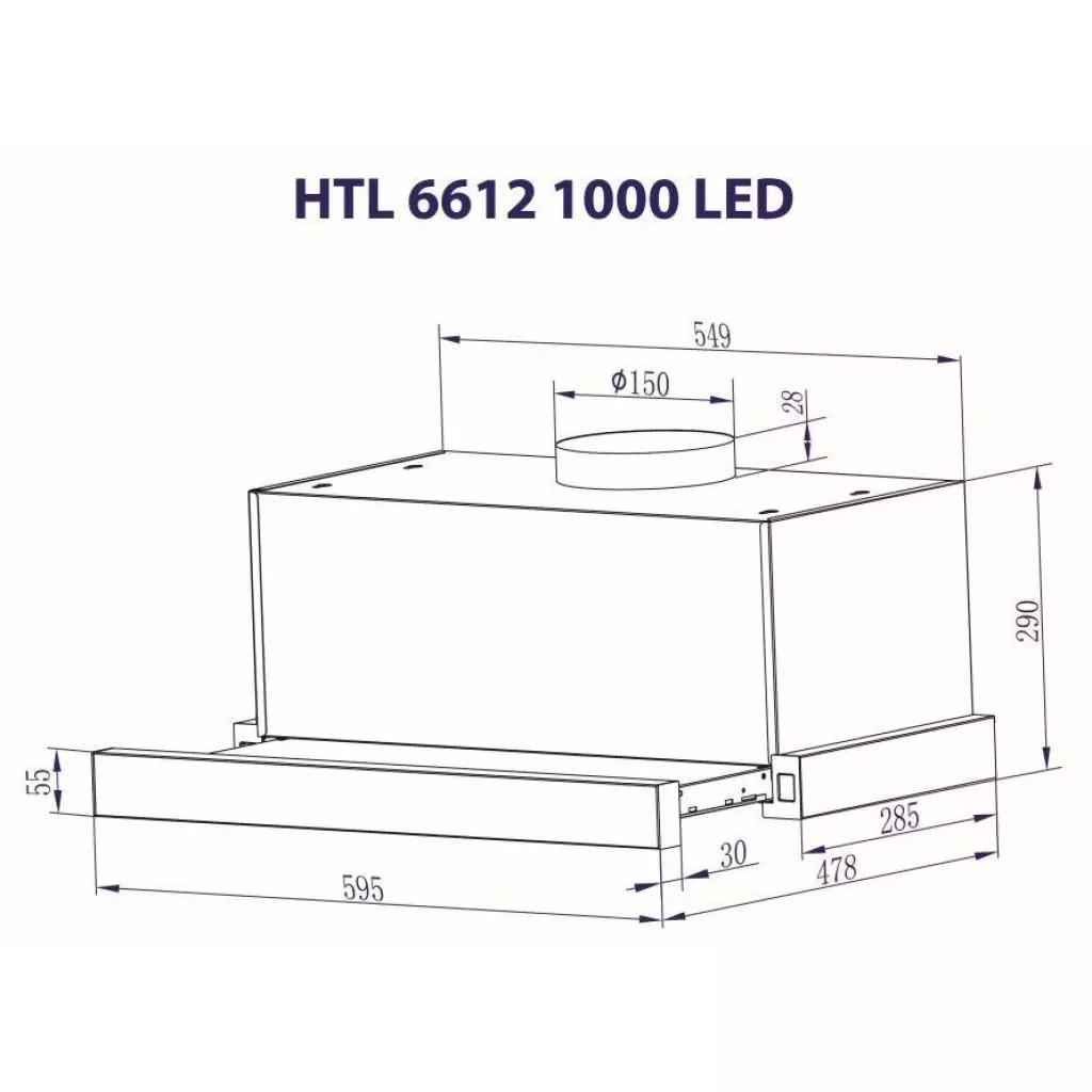 Вытяжка кухонная Minola HTL 6612 I 1000 LED - 8 Вытяжка кухонная Minola HTL 6612 I 1000 LED - 8