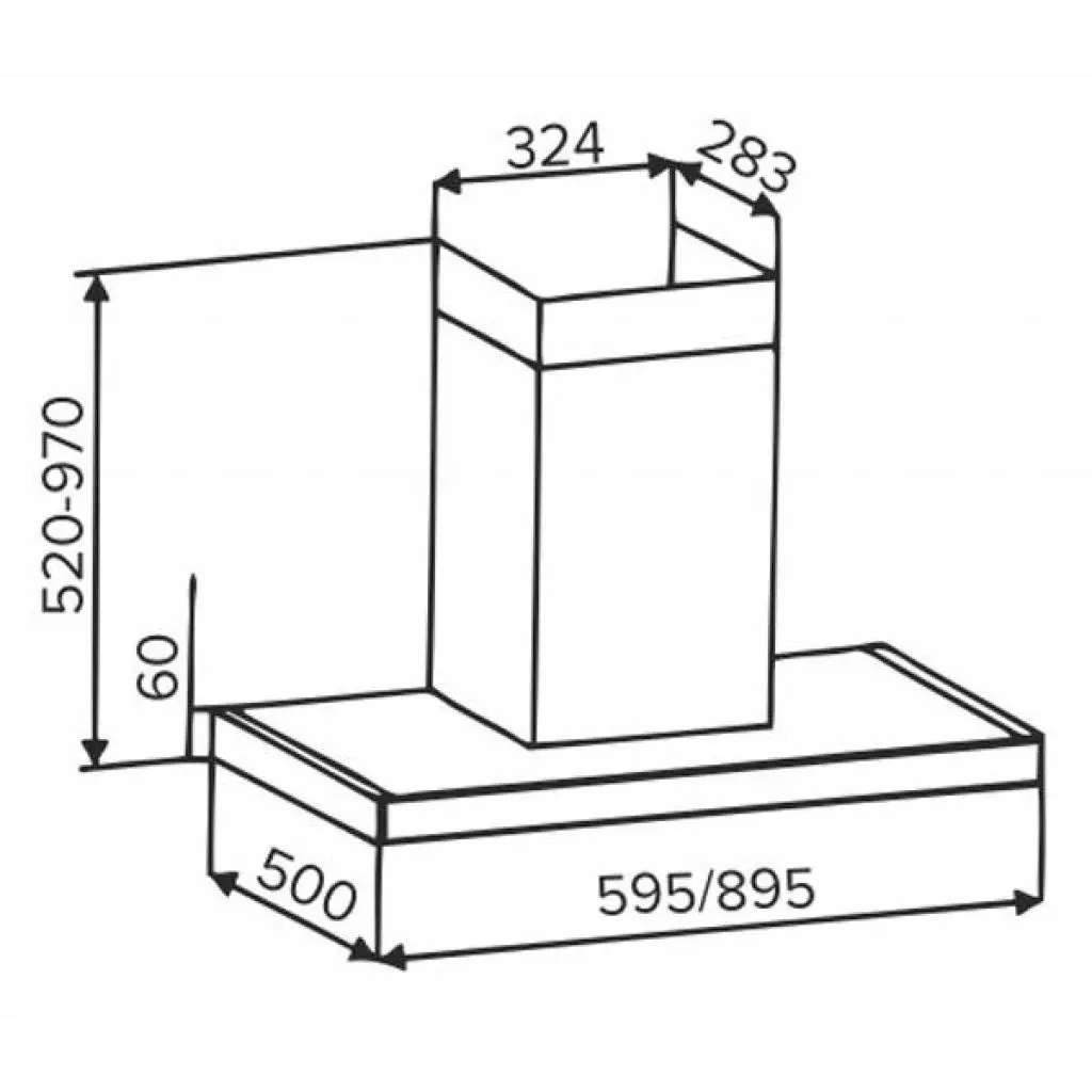 Вытяжка кухонная Interline CUBA X/BL 90 TB/2/T - 4 Вытяжка кухонная Interline CUBA X/BL 90 TB/2/T - 4