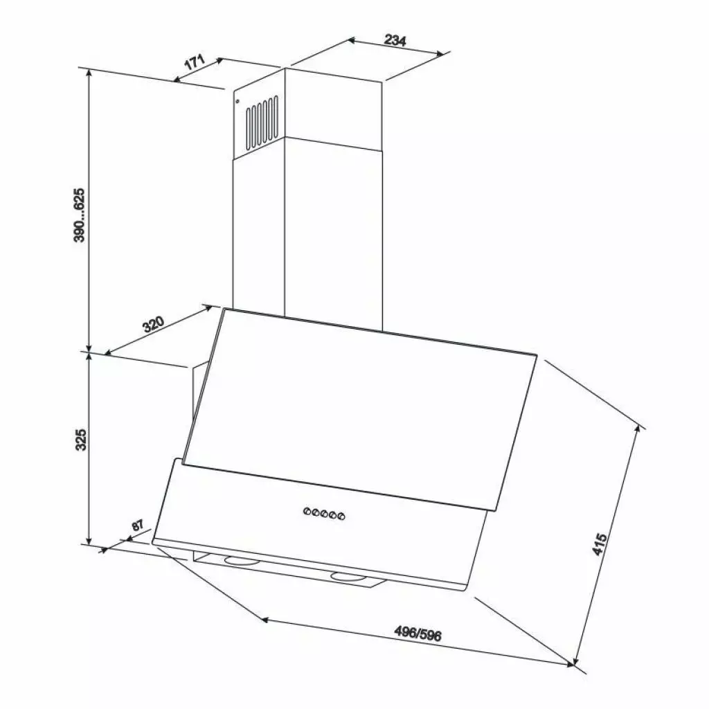 Вытяжка кухонная Eleyus Della 700 50 WH - 3 Вытяжка кухонная Eleyus Della 700 50 WH - 3