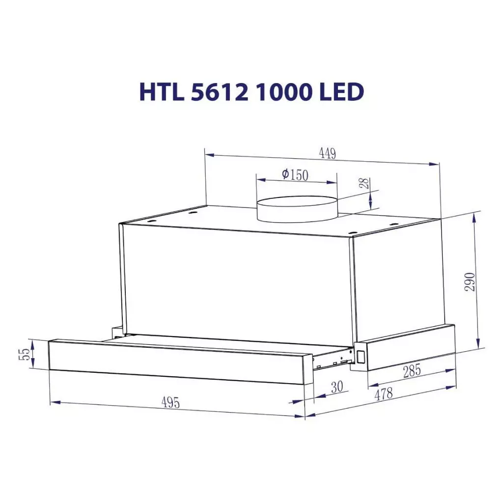 Вытяжка кухонная Minola HTL 5612 I 1000 LED - 7 Вытяжка кухонная Minola HTL 5612 I 1000 LED - 7