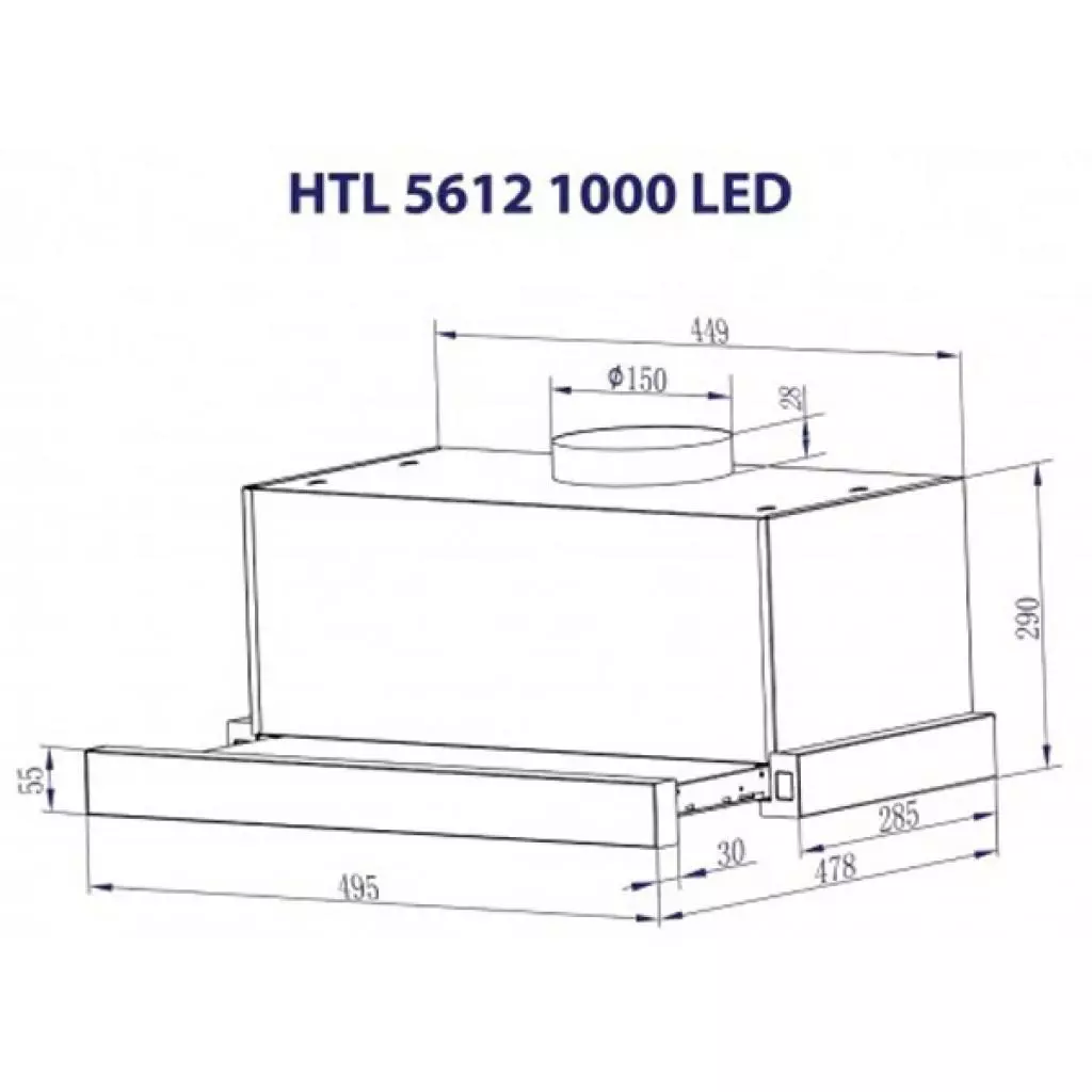 Вытяжка кухонная Minola HTL 5612 WH 1000 LED - 8 Вытяжка кухонная Minola HTL 5612 WH 1000 LED - 8