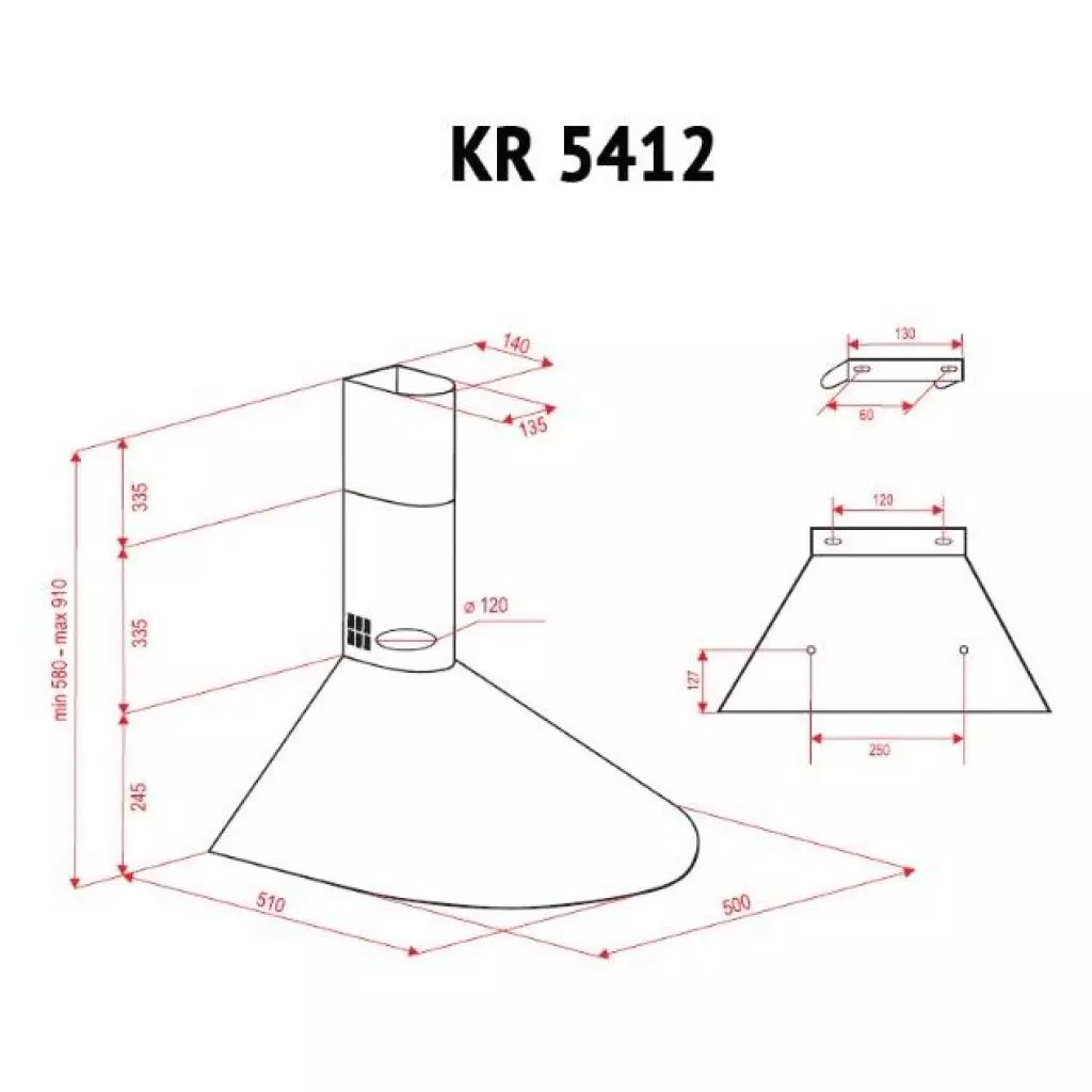 Вытяжка кухонная Perfelli KR 5412 I LED - 6 Вытяжка кухонная Perfelli KR 5412 I LED - 6