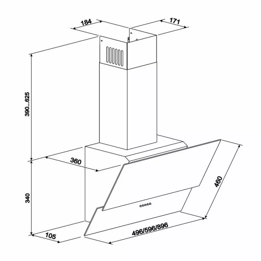 Вытяжка кухонная Eleyus Ellada 700 60 WH - 9 Вытяжка кухонная Eleyus Ellada 700 60 WH - 9