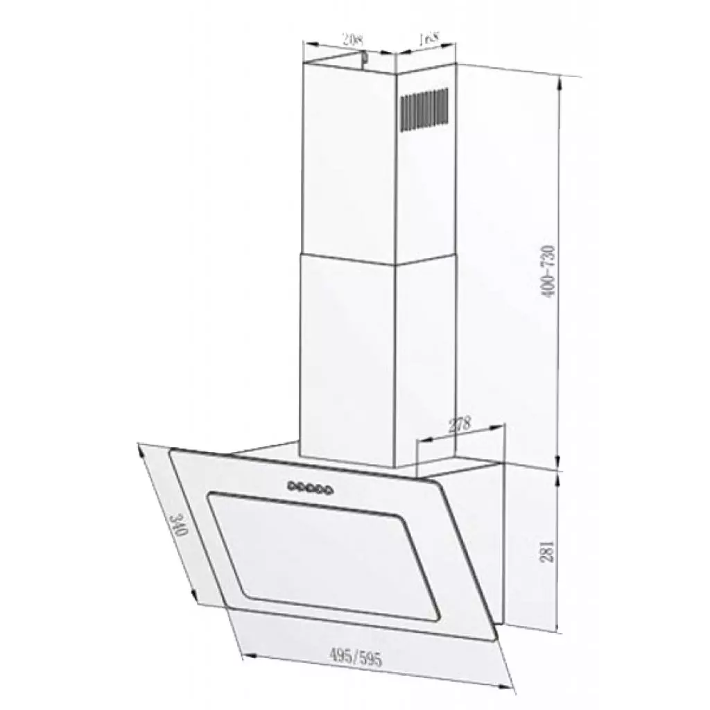 Вытяжка кухонная Interline ROCK BL A/60 PB/2/T - 5 Вытяжка кухонная Interline ROCK BL A/60 PB/2/T - 5