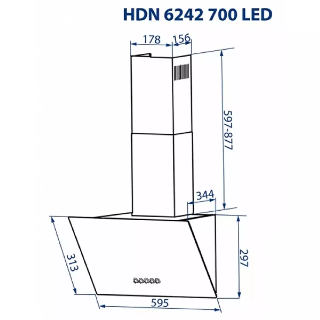 Вытяжка кухонная Minola HDN 6242 BL 700 LED - 3 Вытяжка кухонная Minola HDN 6242 BL 700 LED - 3