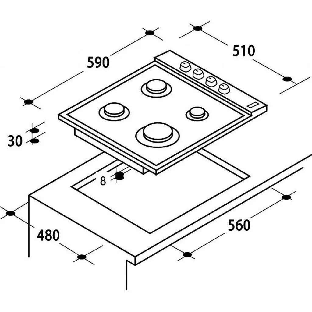 Варочная поверхность Candy CLG 64 SPX MX (CLG64SPXMX) - 2