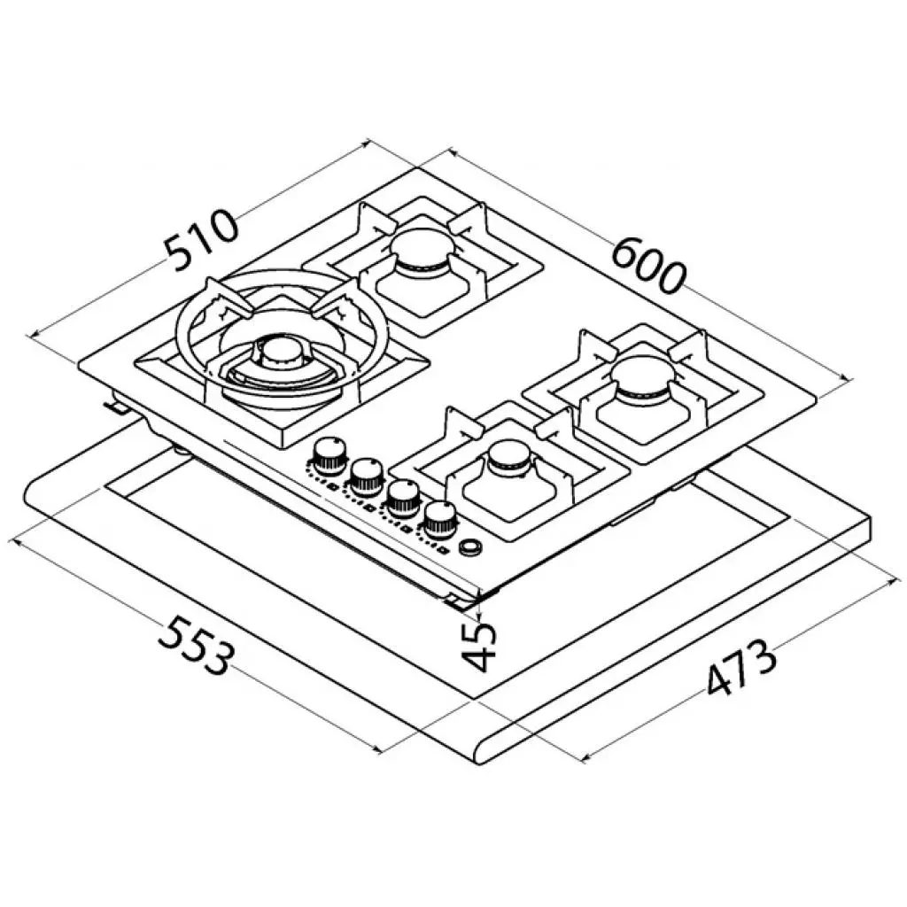 Варочная поверхность Perfelli HGM 6440 INOX SLIM LINE - 3 Варочная поверхность Perfelli HGM 6440 INOX SLIM LINE - 3