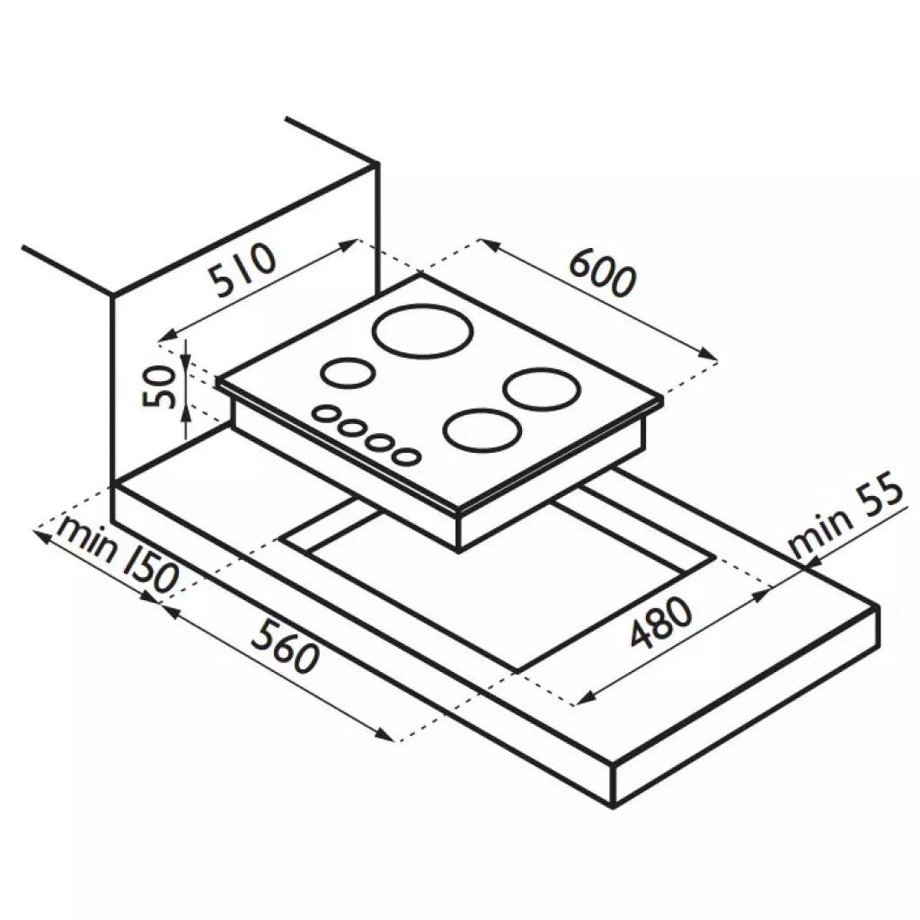 Варочная поверхность Ardesia F 64 TX - 1 Варочная поверхность Ardesia F 64 TX - 1