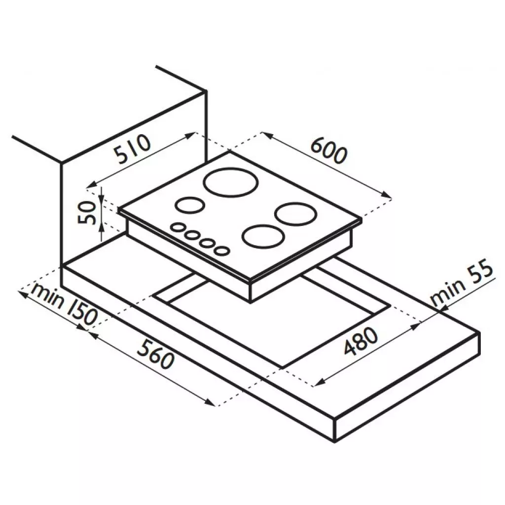 Варочная поверхность Ardesia F 6V4 W - 1 Варочная поверхность Ardesia F 6V4 W - 1