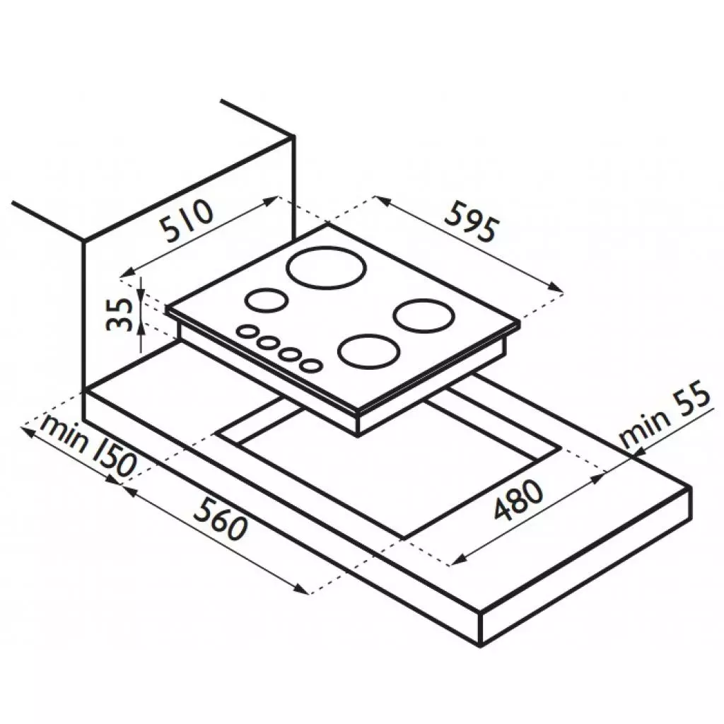 Варочная поверхность Ardesia HBF 64 I - 1