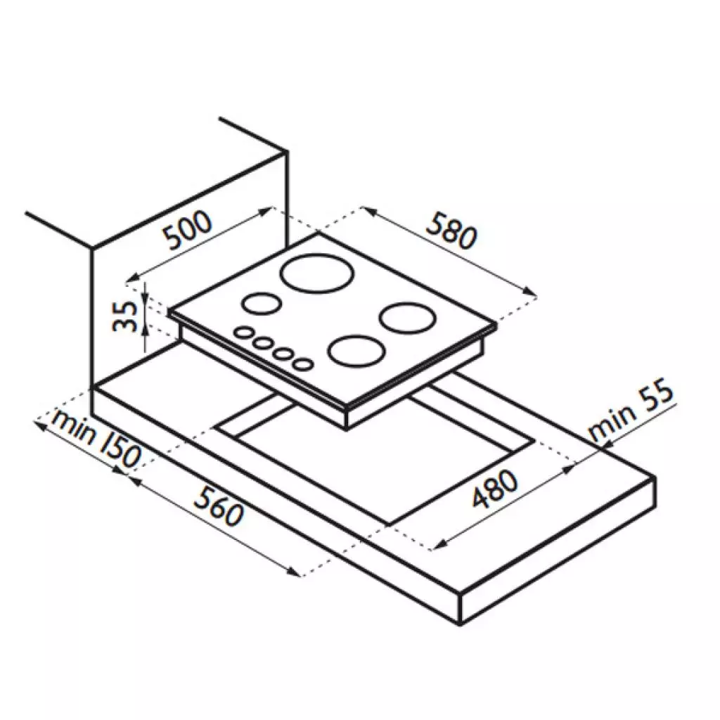 Варочная поверхность Ardesia F 6V4 GTRC - 1 Варочная поверхность Ardesia F 6V4 GTRC - 1