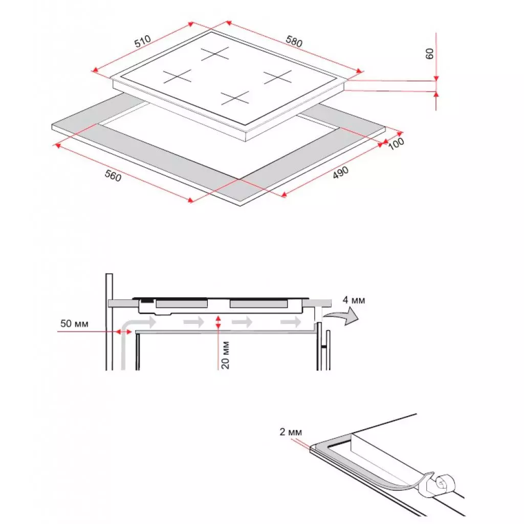 Варочная поверхность Perfelli HKM 630 W - 9 Варочная поверхность Perfelli HKM 630 W - 9