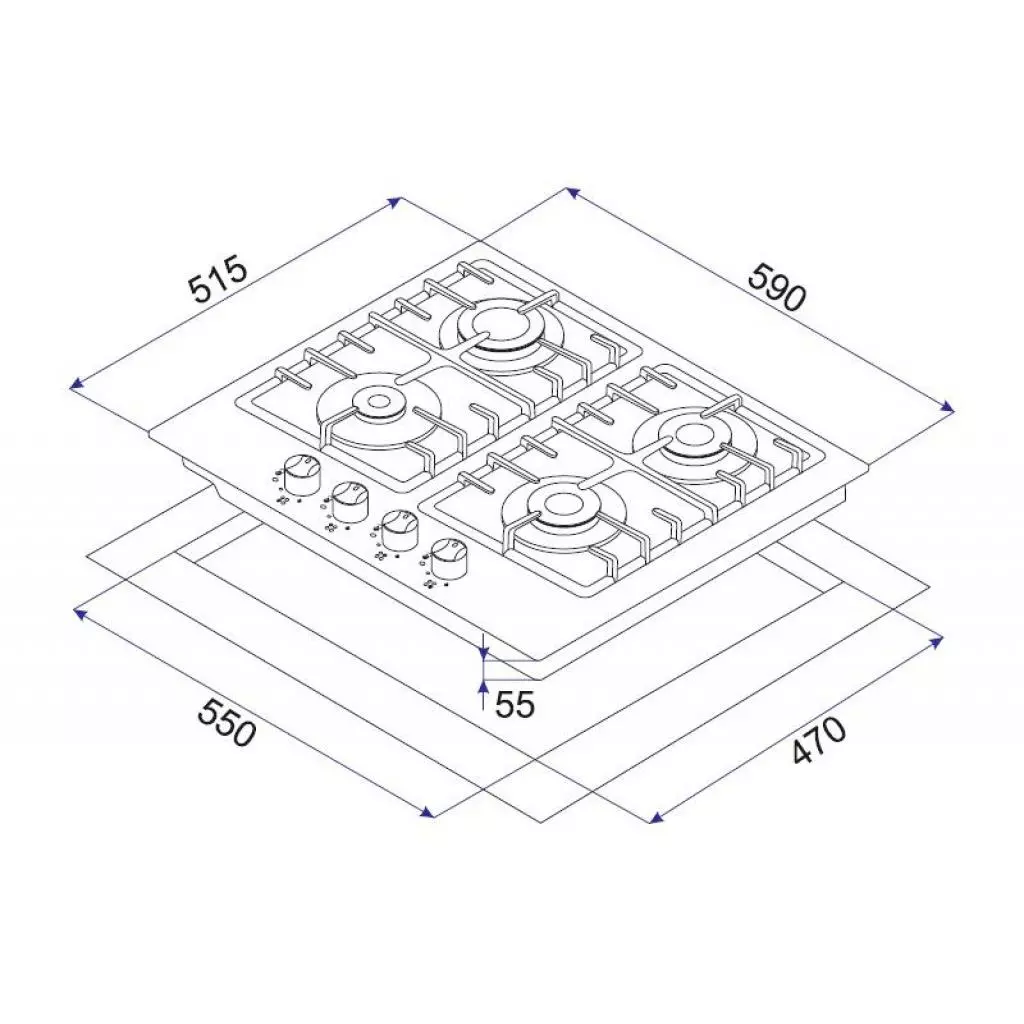 Варочная поверхность Minola MGG 61025 WH - 5
