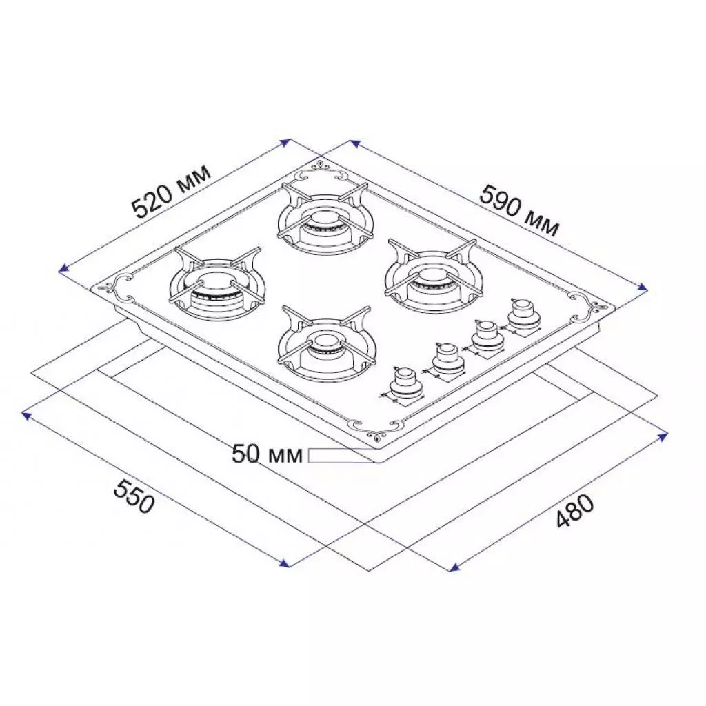 Варочная поверхность Minola MGG 61164 BL RUSTIC - 5 Варочная поверхность Minola MGG 61164 BL RUSTIC - 5