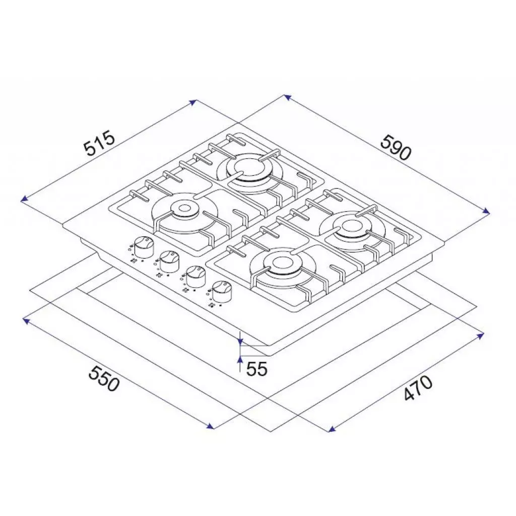 Варочная поверхность Minola MGG 61425 BL - 6 Варочная поверхность Minola MGG 61425 BL - 6
