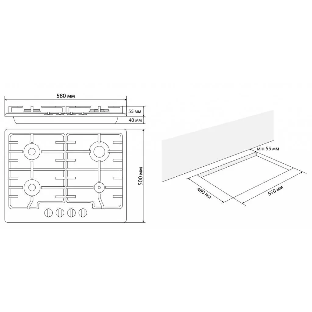 Варочная поверхность Eleyus GRACIA 60 WH C - 10 Варочная поверхность Eleyus GRACIA 60 WH C - 10